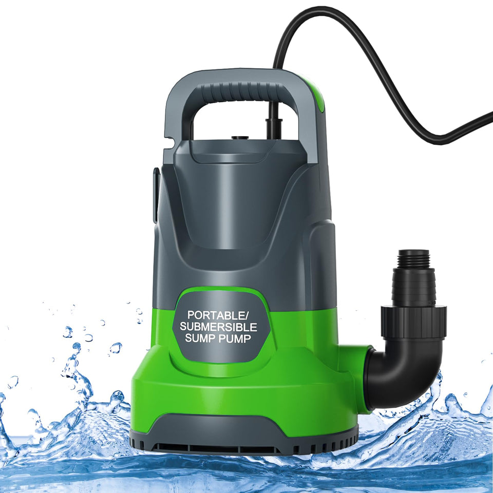 Panrano Sump Pump 1HP front view demonstrates powerful basement drainage.