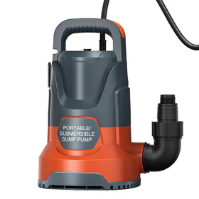 PANRANO sump pump 1HP with orange housing for basement drainage.