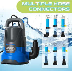 PanRano sump pump removable base filter aids easy debris cleaning.