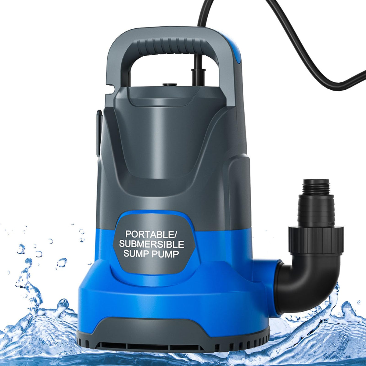 PanRano sump pump top view shows compact design for easy basement drainage.
