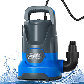 PanRano sump pump top view shows compact design for easy basement drainage.