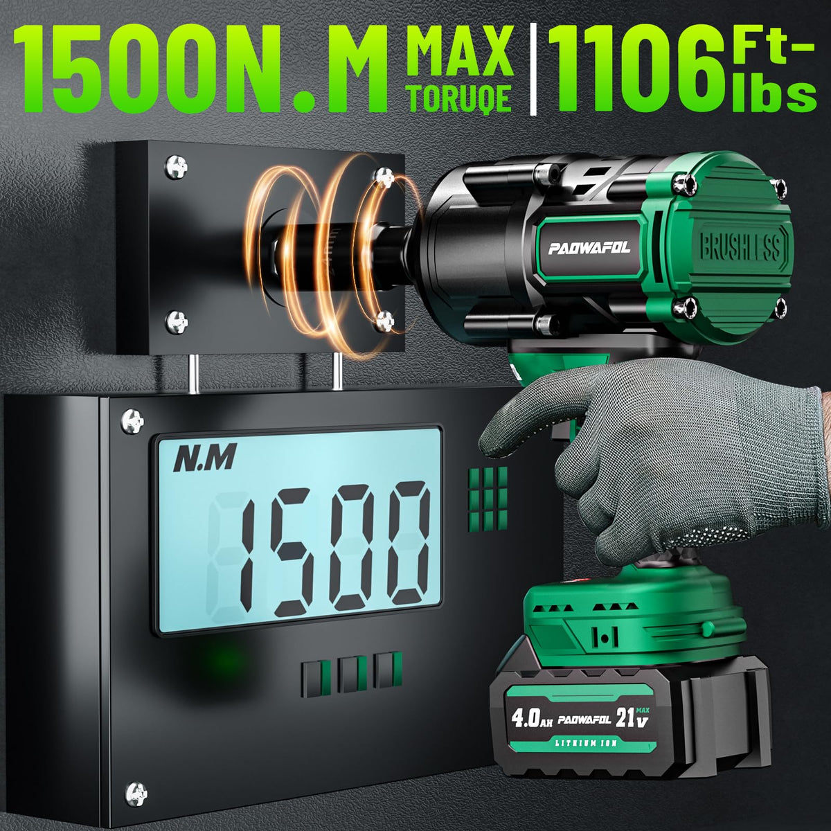 PAOWAFOL 21V 4.0Ah battery pair extends runtime