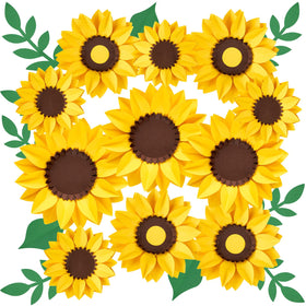 PAPER JAZZ giant sunflower wall decor brightens living rooms.