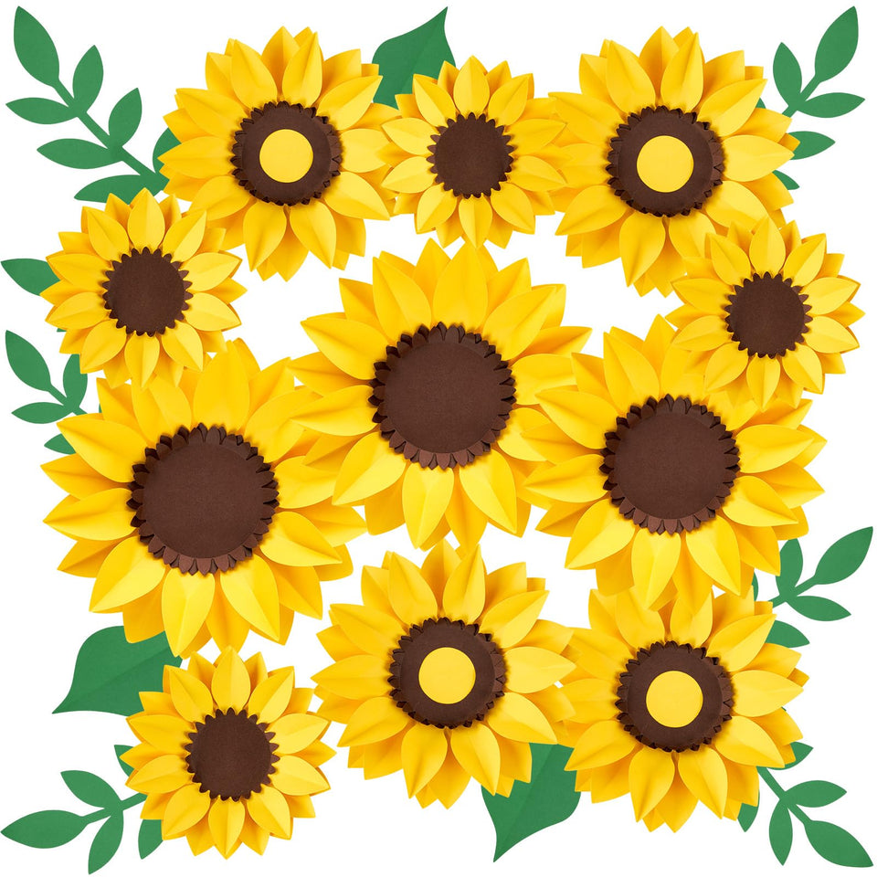 PAPER JAZZ giant sunflower wall decor brightens living rooms.