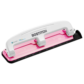 PaperPro inCOURAGE 12-sheet pink punch enables fast, precise three-hole punching.