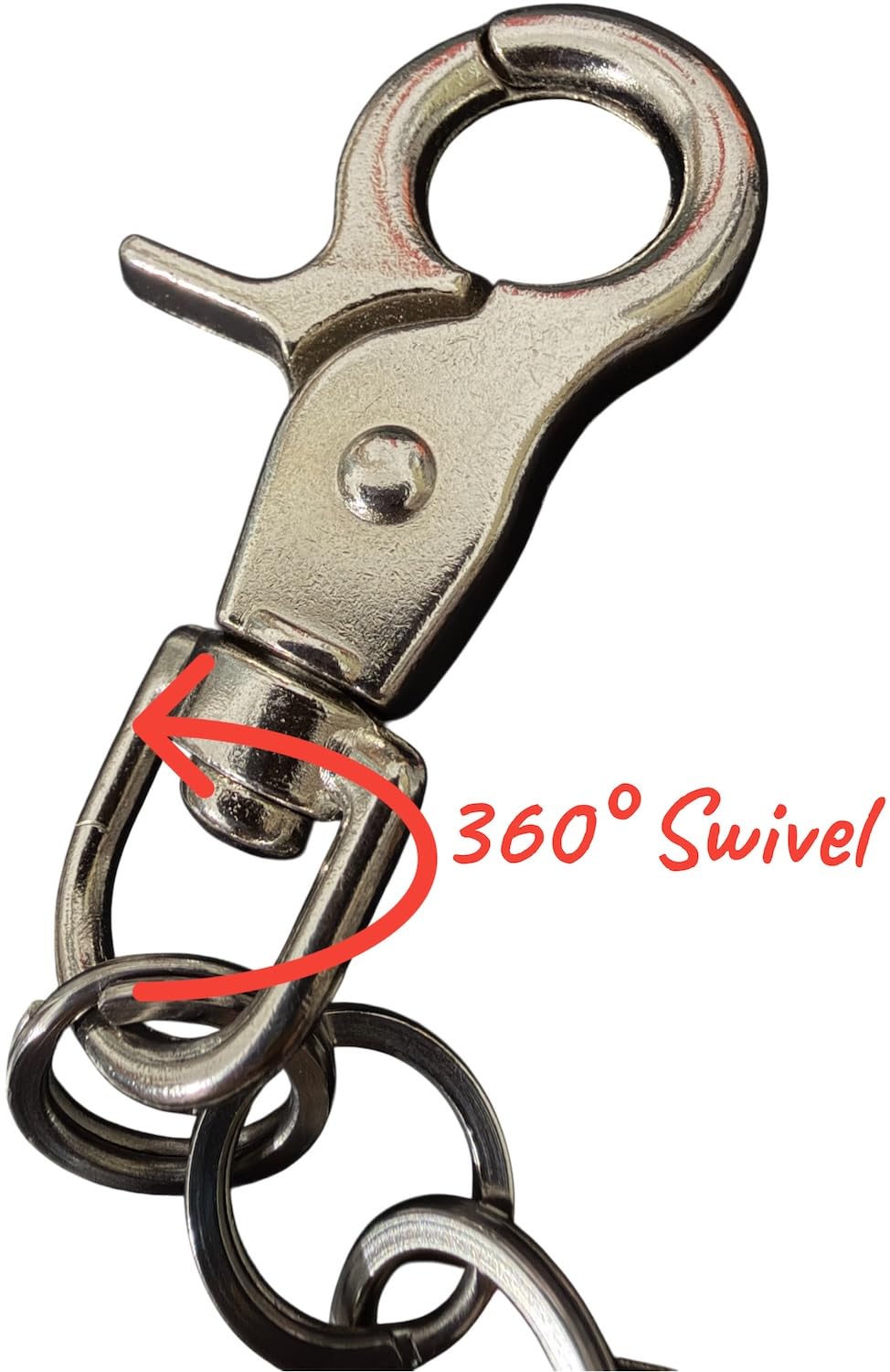 ParaDance 360-swivel hook clip attaches securely to backpacks and belts
