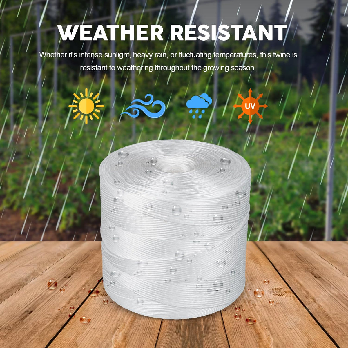 Parkway Tomato Twine 6300 ft supports tomato plants during harvests.
