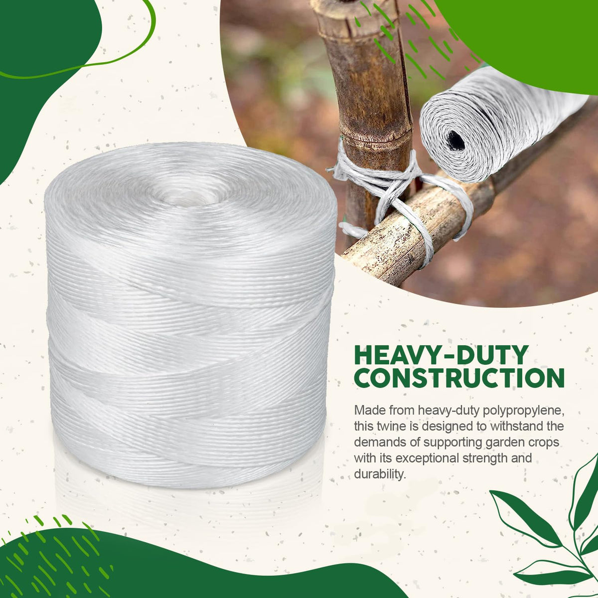 Parkway Tomato Twine 6300 ft training climbing vines with sturdy help.