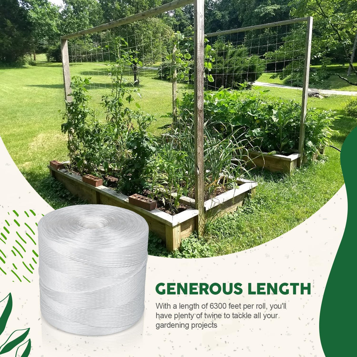 Parkway Tomato Twine 6300 ft weather-ready twine for rain, sun, and wind.