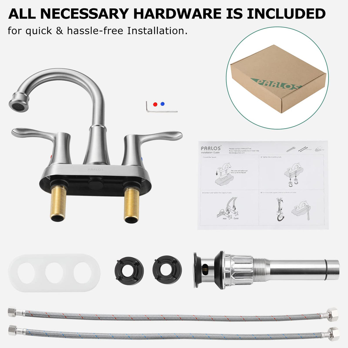 PARLOS Demeter 13627 cUPC-approved supply hoses included