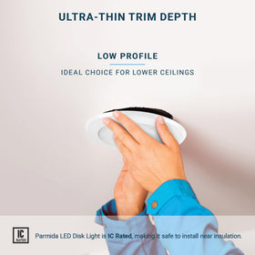 Parmida LED disk light is Energy Star certified and UL-listed for safety and efficiency.