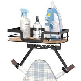 PAROTO ironing board hanger wall mount keeps floor clear and essentials at hand.