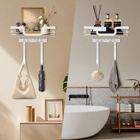 PAROTO white metal frame blends with laundry rooms for a clean, modern look.