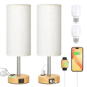 PartageiZ touch bedside lamps 2-pack base highlight easy access and ambient lighting.