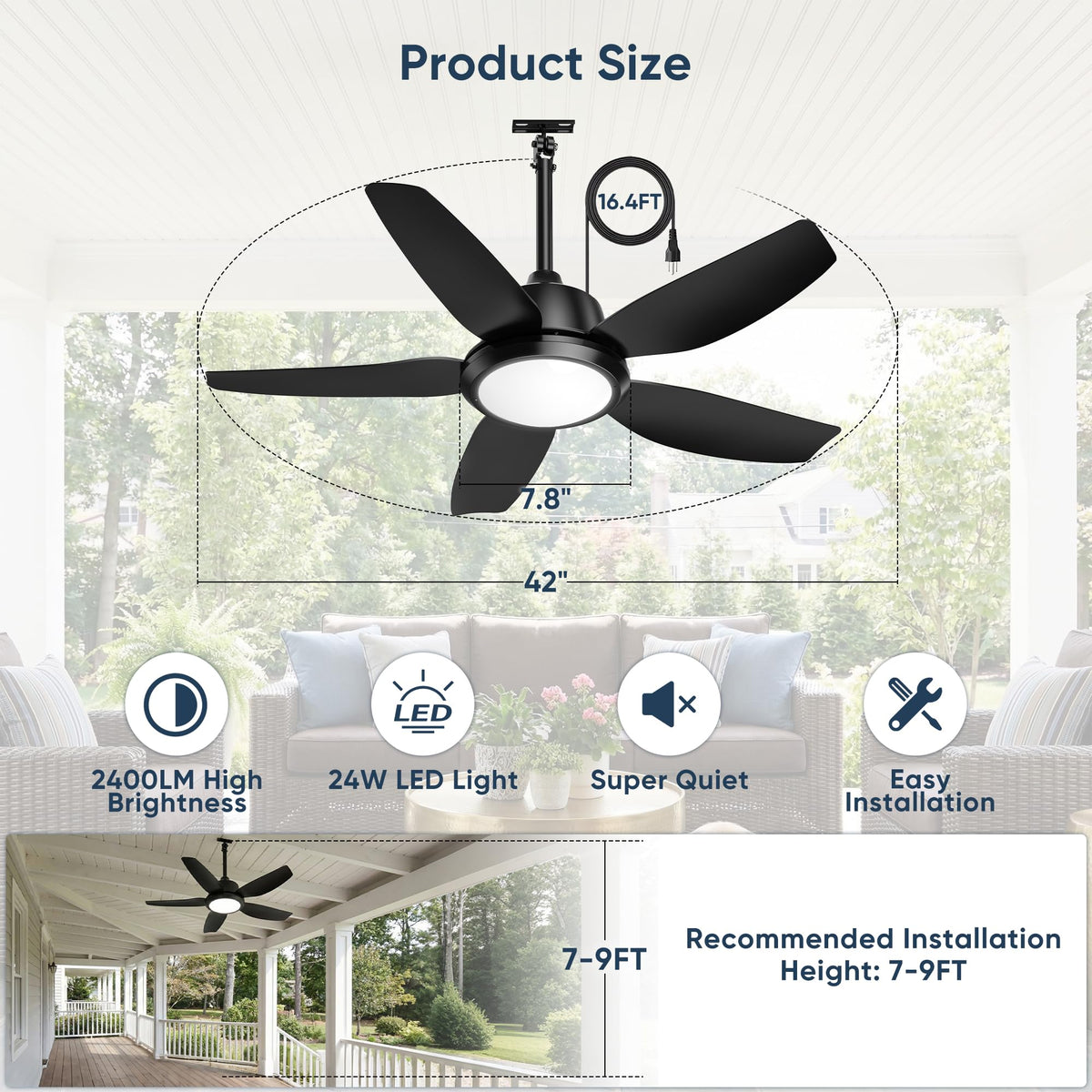 PARTPHONER 6-speed quiet DC motor for peaceful cooling