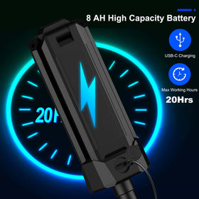 PARTPHONER 8Ah battery powers long-lasting work light sessions