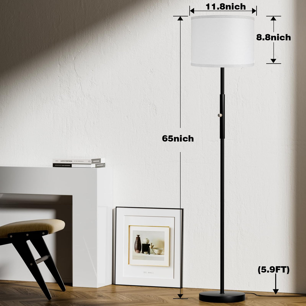 PARTPHONER included 9W LED bulb provides immediate, energy-efficient lighting
