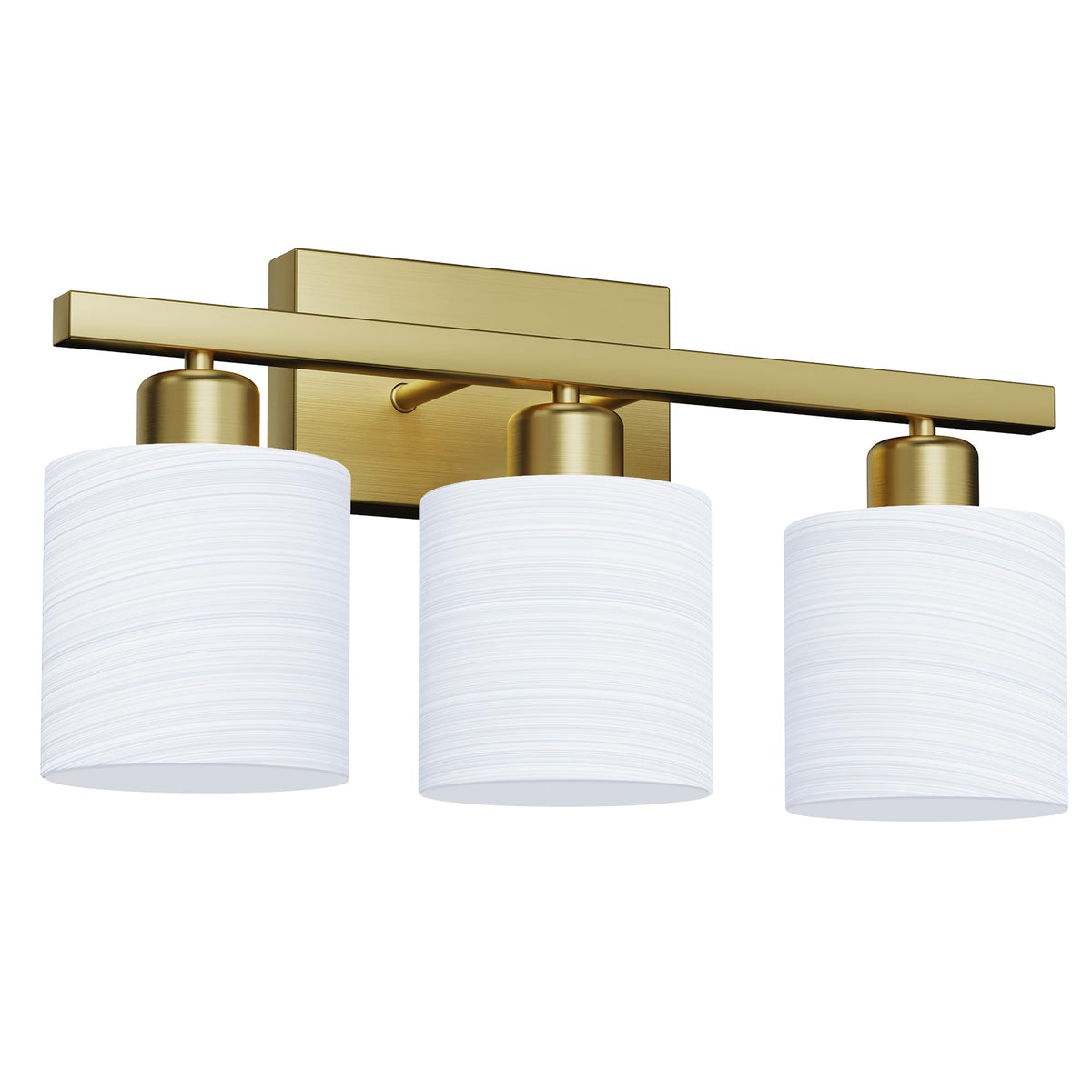 PARTPHONER textured-white-glass-shades create soft, even illumination in a modern bathroom