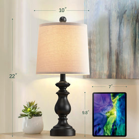 PARTPHONER Bedroom lamp beige shade demonstrates cozy bedside ambience