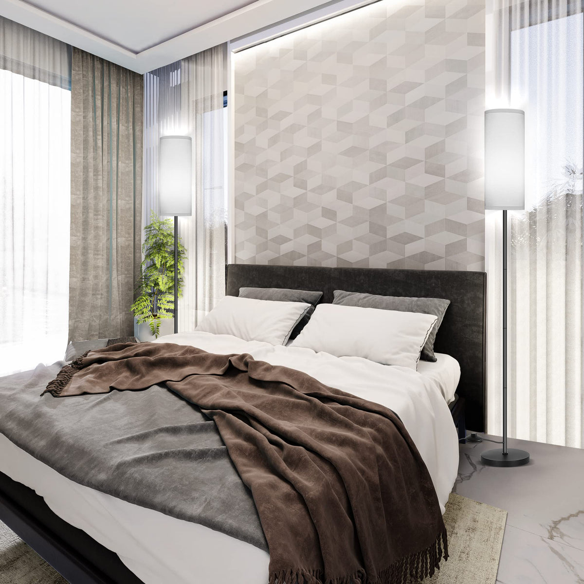PARTPHONER bedroom reading lamp provides focused ambient light.