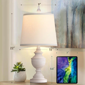 PARTPHONER bedside lamp with white shade for cozy reading light