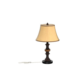 PARTPHONER bell-shape faux-silk shade adds soft, inviting glow.