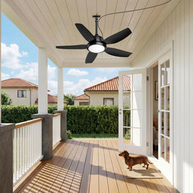 PARTPHONER black plug-in ceiling fan ideal for patios and porches