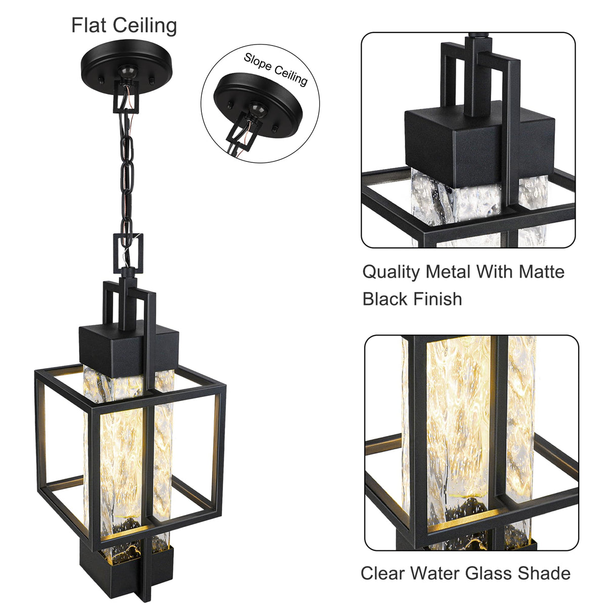 PARTPHONER compact 6.5-inch pendant casts even light on entryways.