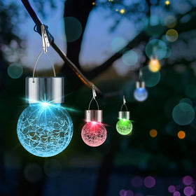 PARTPHONER crackle glass ball lights for festive garden ambience