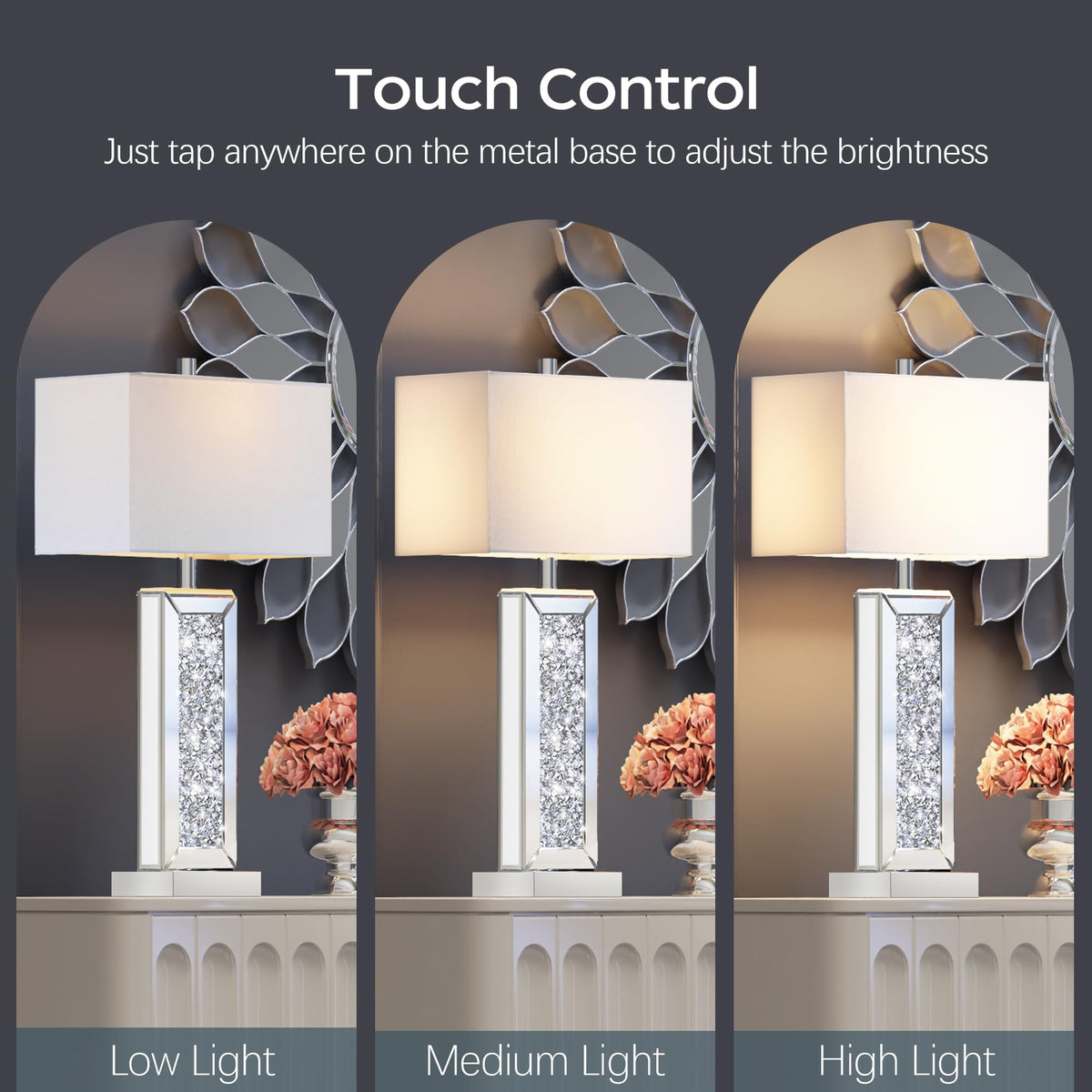 PARTPHONER diamond crystal lamps add sparkle to living room and reflect light beautifully