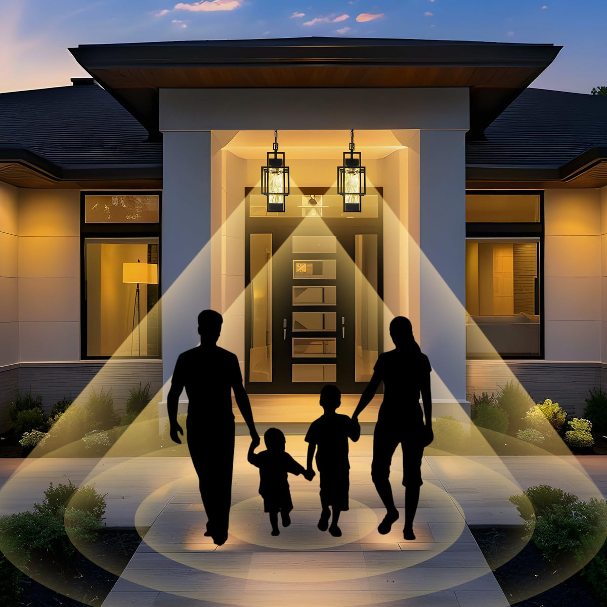PARTPHONER dimmable 6W LED bulb included for warm 2700K ambiance in pendant.