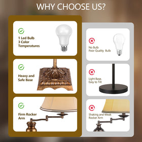 PARTPHONER Durable fabric shade floor lamp provides soft, diffused light.