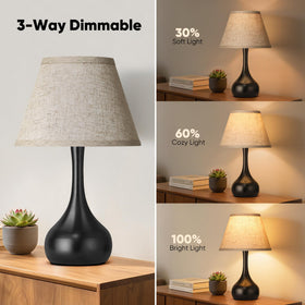 PARTPHONER farmhouse black teardrop base lamp adds vintage-modern style.