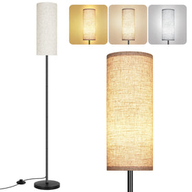 PARTPHONER floor lamp with beige shade enhances living room ambience