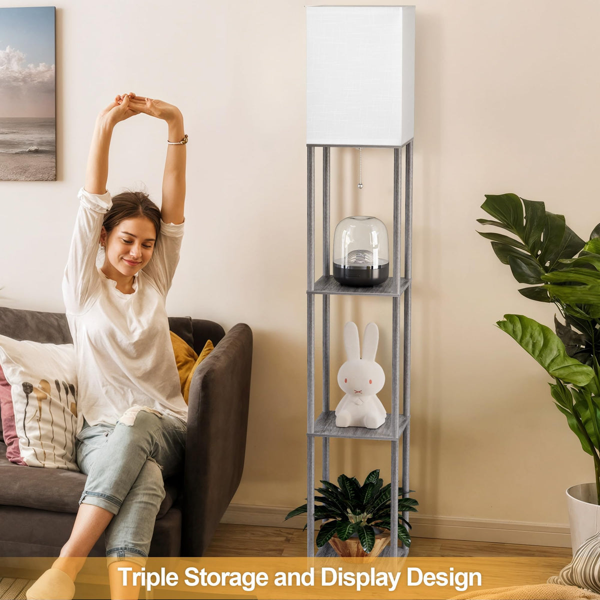 PARTPHONER corner floor lamp ideal for living rooms, bedrooms, or offices.