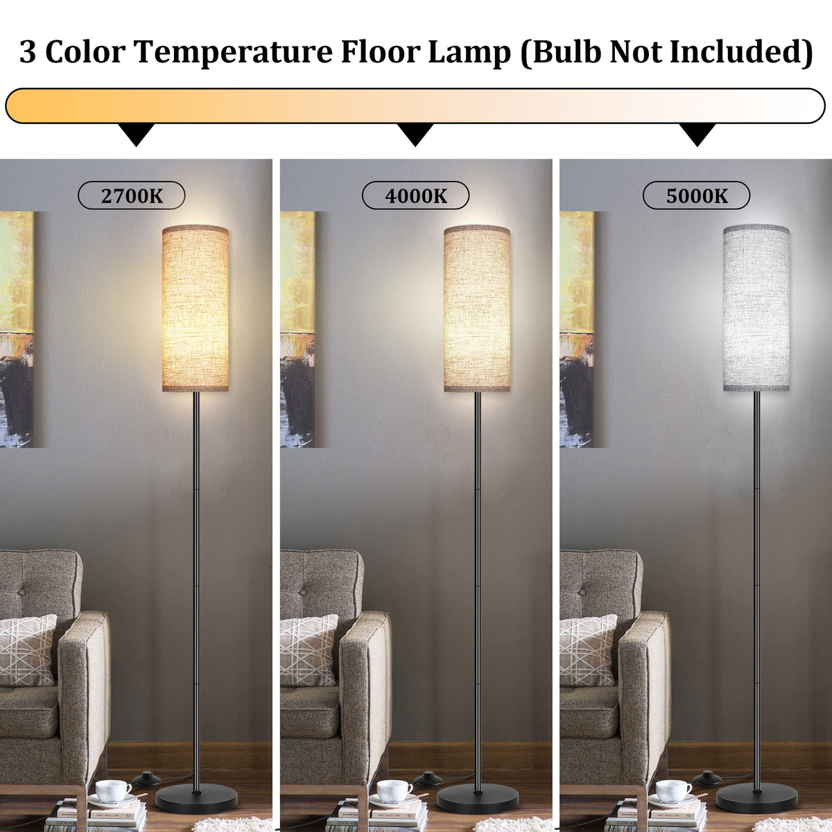 PARTPHONER floor lamp with E26 socket for versatile bulbs