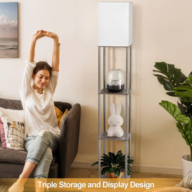 PARTPHONER floor lamp with open top shelves assembly steps save time.
