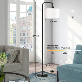 PARTPHONER floor lamp with foot switch keeps hands free for tasks.