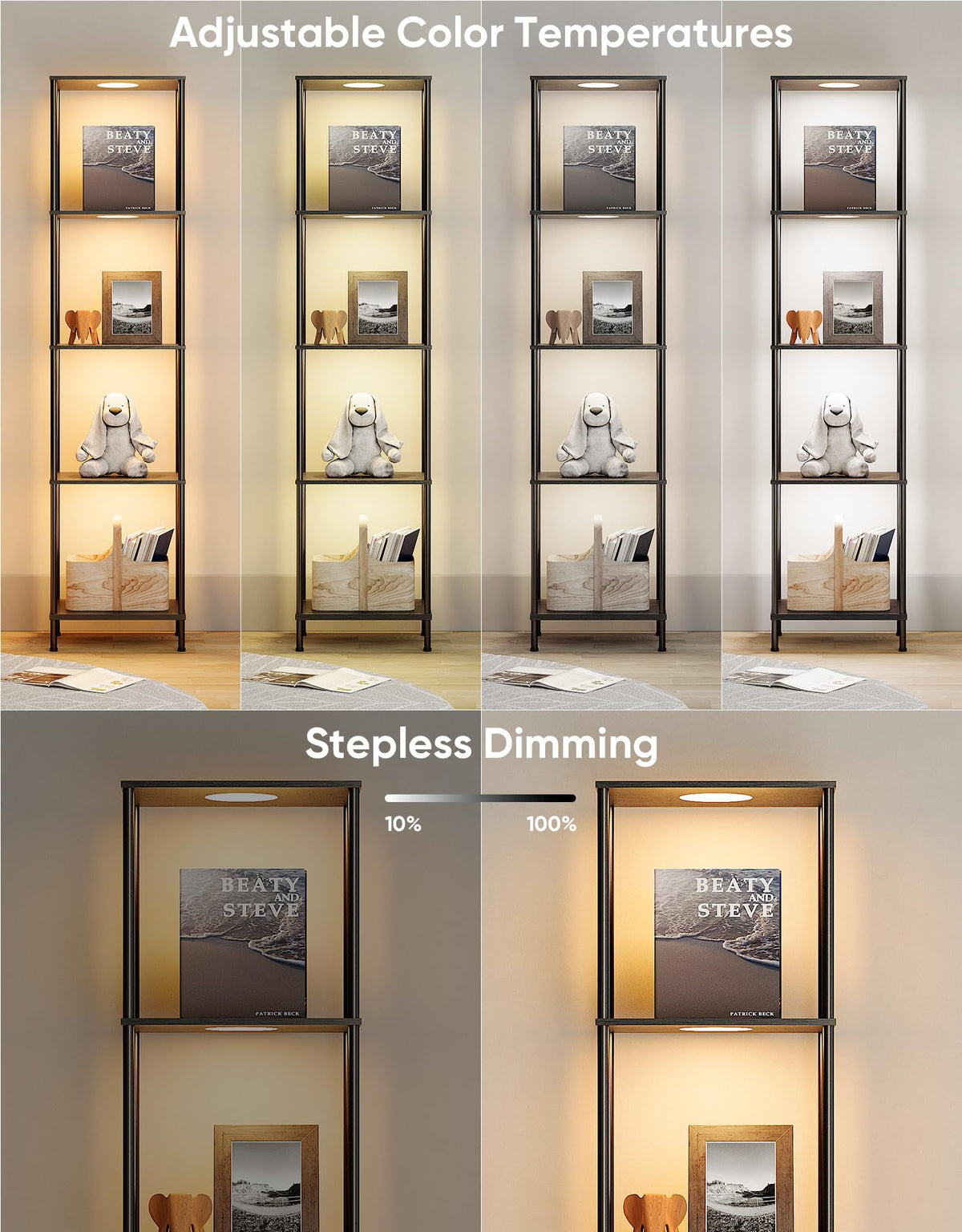 PARTPHONER floor lamp with remote demonstrates easy color control.