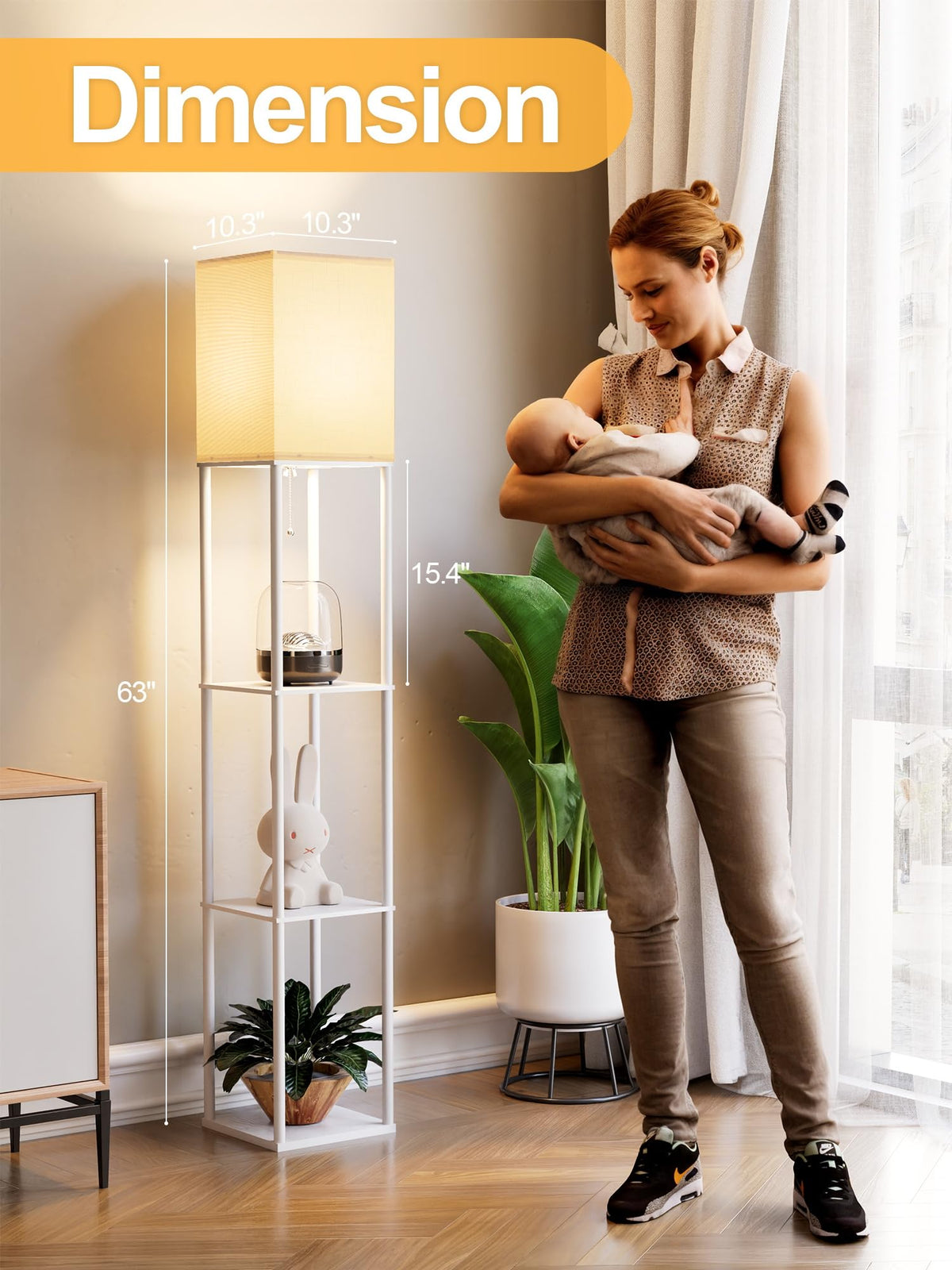 PARTPHONER sturdy shelves support up to 50 lbs for decor