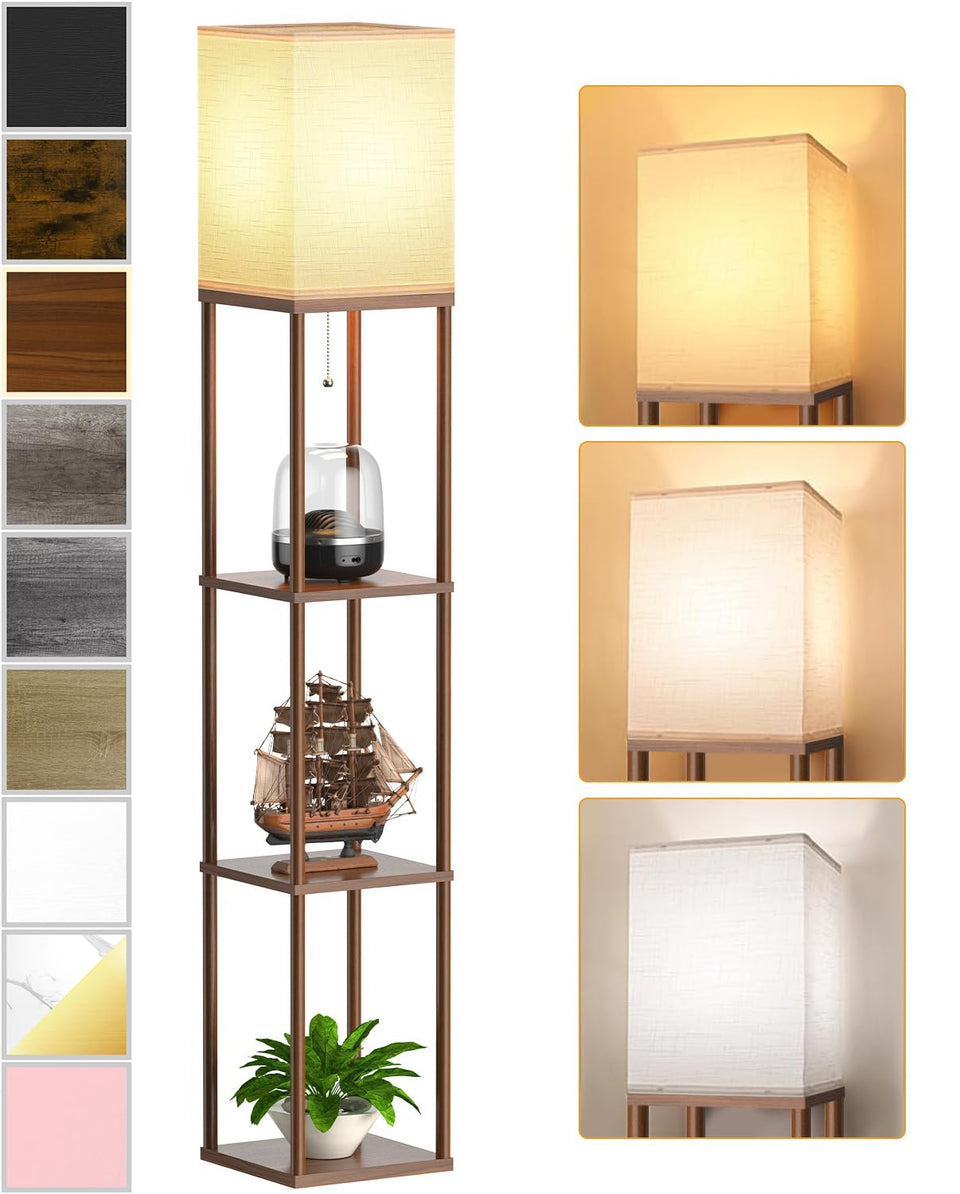 PARTPHONER floor lamp with open top shelf design brightens room