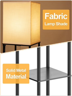 PARTPHONER floor lamp with white linen shade