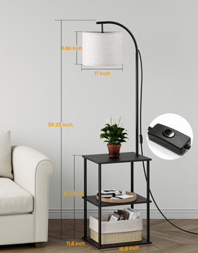 Partphoner floor lamp with table 3CCT LED bulb included, adjustable colors