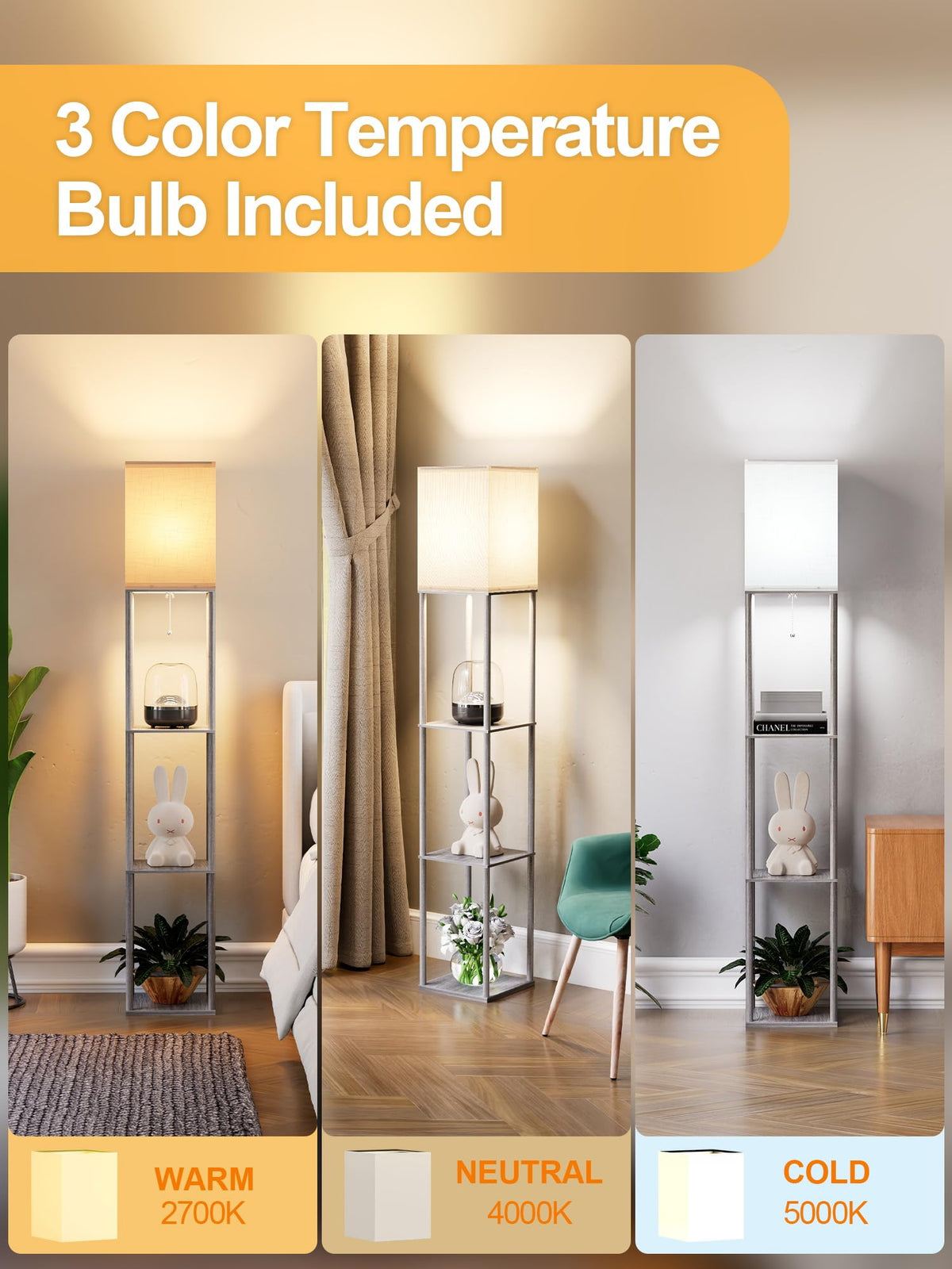 PARTPHONER wood-framed lamp provides sturdy storage display for decor.