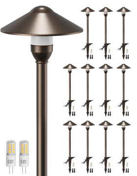 PARTPHONER landscape light with round shade front view for elegant outdoor ambiance