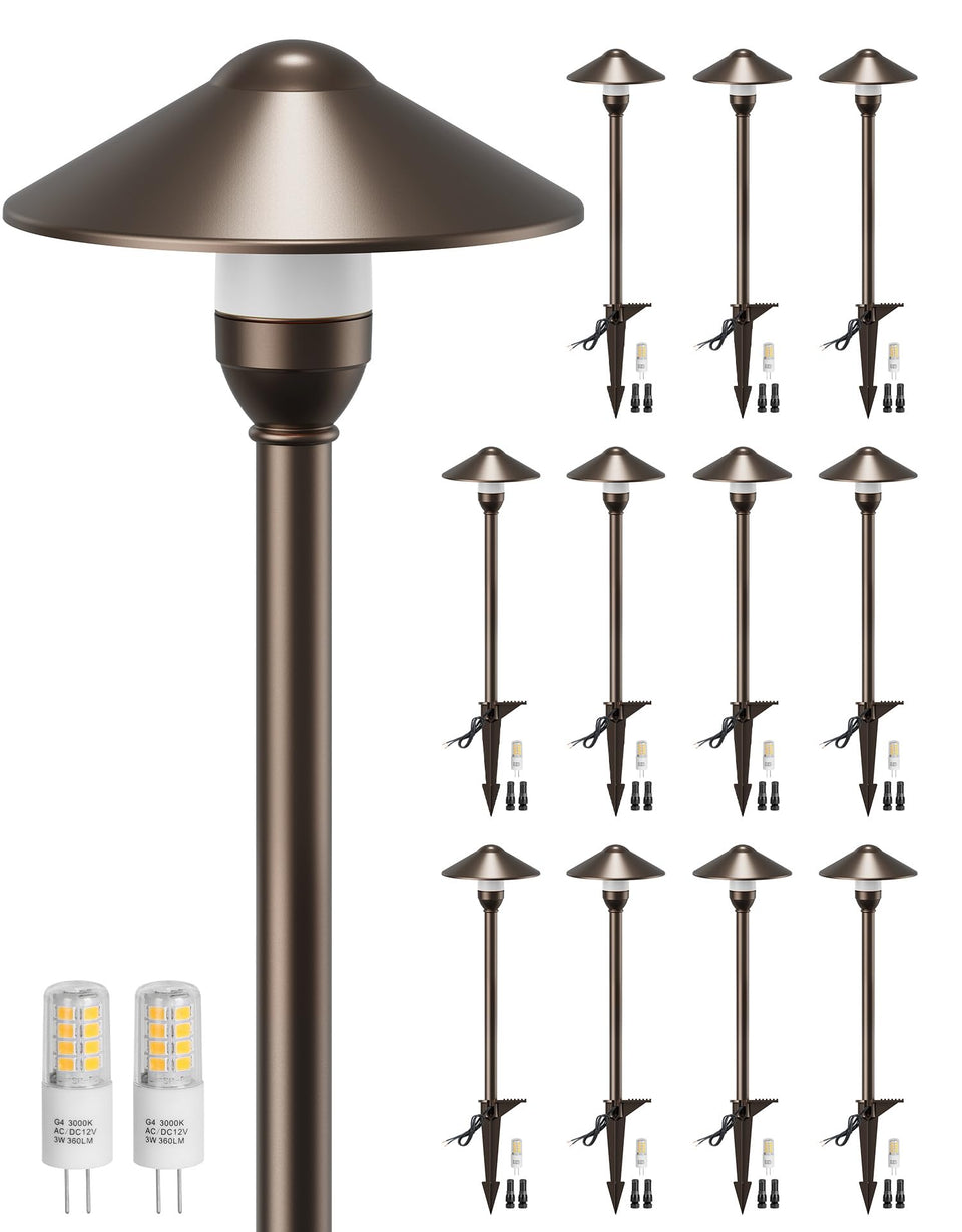 PARTPHONER landscape light with round shade front view for elegant outdoor ambiance