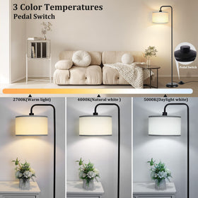 PARTPHONER LED floor lamp with 3 color temperatures for versatile activities.