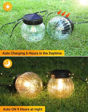 PARTPHONER lanterns with LED-lit handle add decorative flair at dusk.