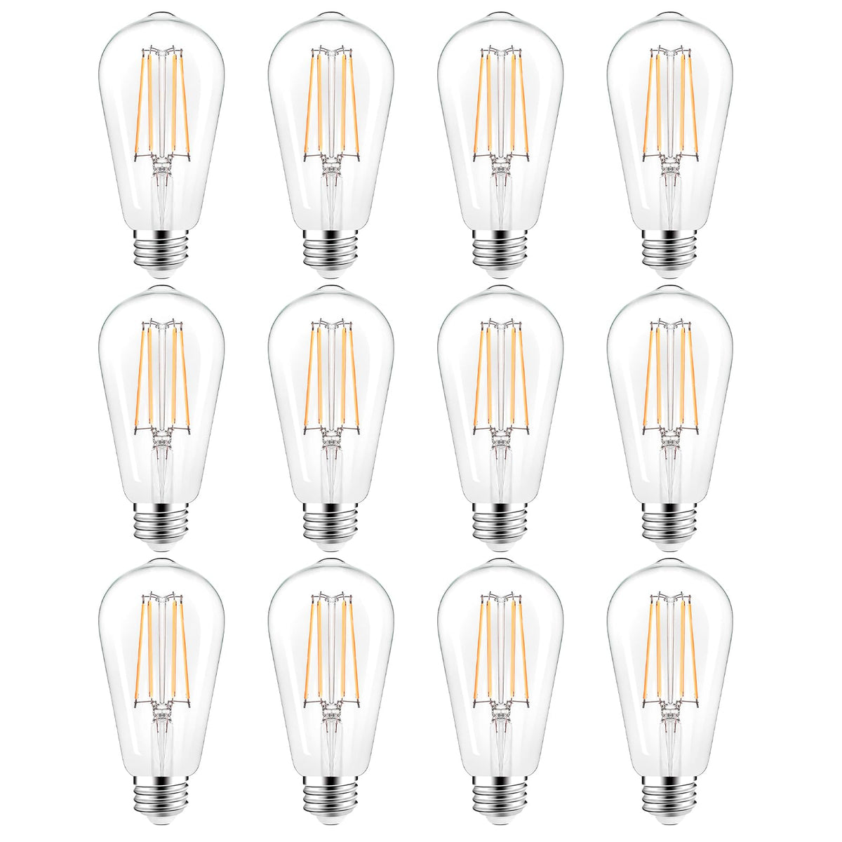 PARTPHONER LED vintage Edison bulb with E26 base for classic lighting ambiance.