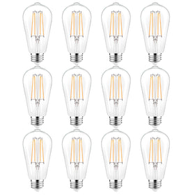 PARTPHONER LED vintage Edison bulb with E26 base for classic lighting ambiance.